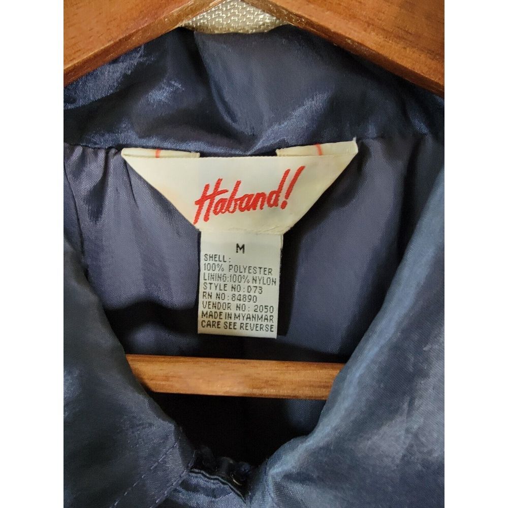VTG Haband Mens Size Medium Blue Windbreaker Lightweight Full Zip Jacket - Picture 4 of 4